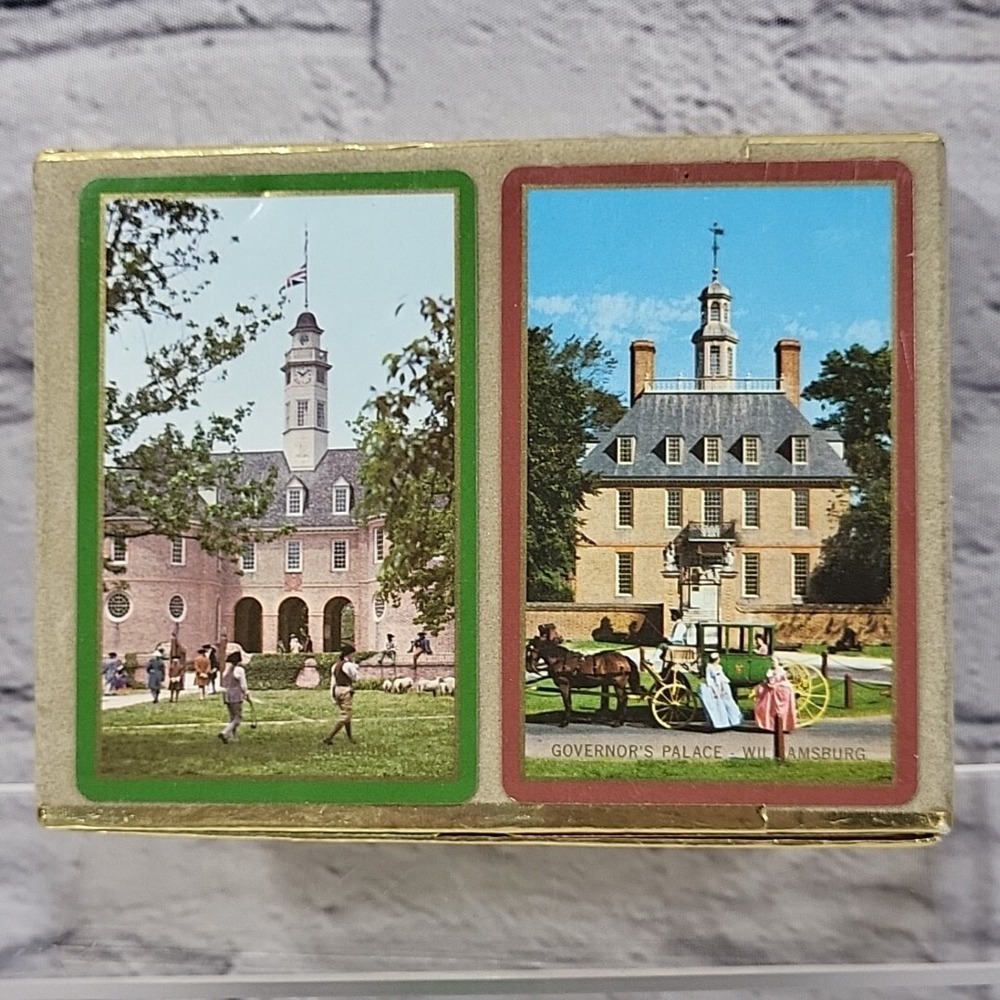 Vintage CONGRESS Colonial Williamsburg Virginia Souvenir Playing‎ CARDS In Box